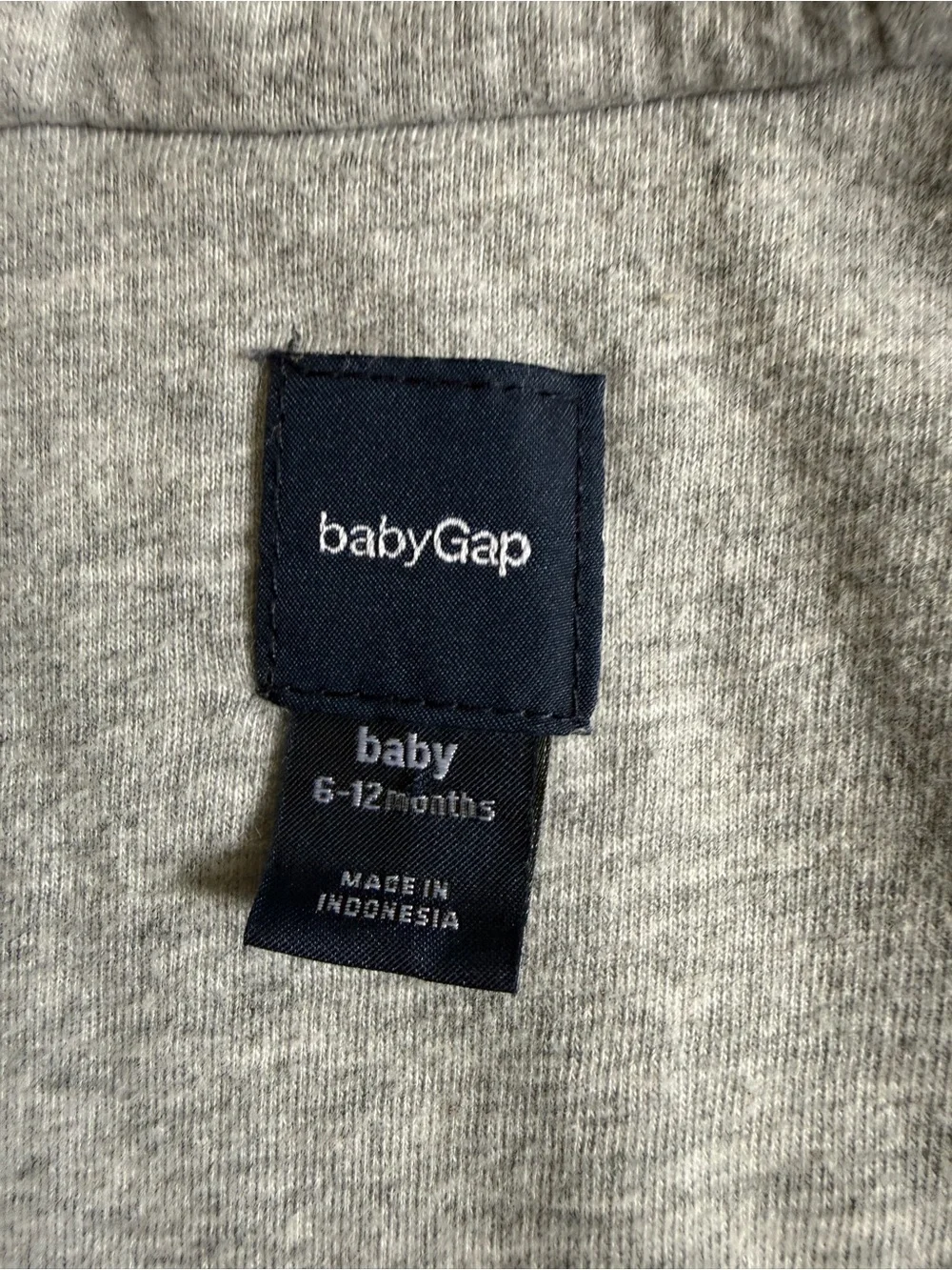 babyGap - Baby Quilted Hooded One-Piece Velour Snowsuit - Gray 6-12 months
